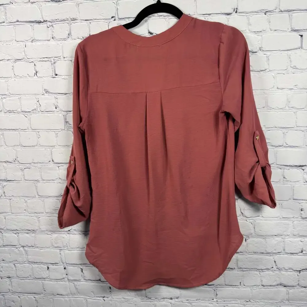 Always Indigo Mauve Blouse Top Size Small - Picture 3 of 6